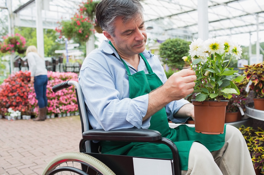Disabled garden center employee